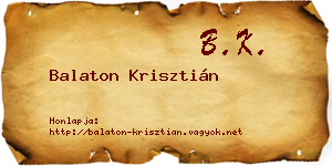 Balaton Krisztián névjegykártya