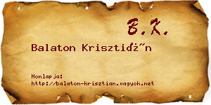 Balaton Krisztián névjegykártya