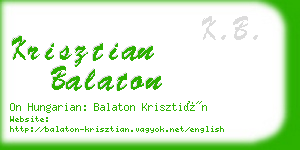 krisztian balaton business card